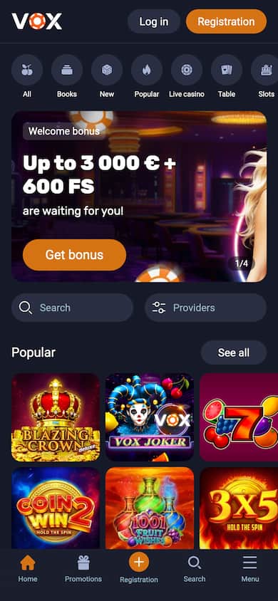 VOX Casino mobile app — play on iPhone and Android