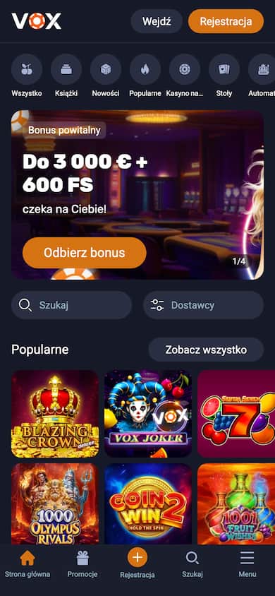 VOX Casino aplikacja mobilna — gra na iPhone i Android